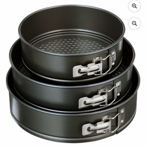 Mainstays 8 9 10 Round Nonstick Carbon Steel Springform Cake Pans Set of 3 New